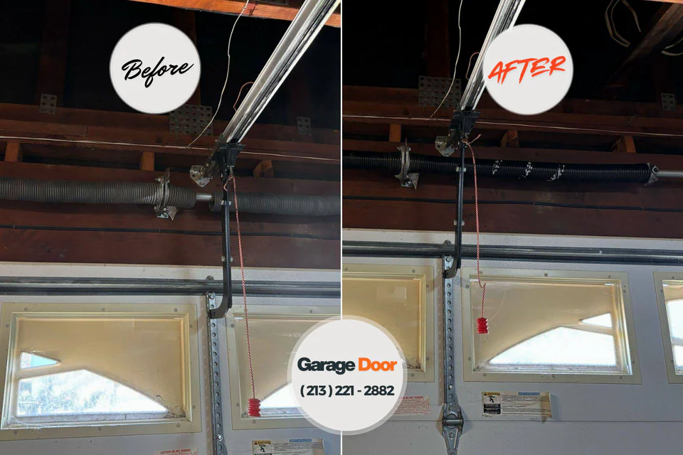 Before and after: garage door repair Campti, LA